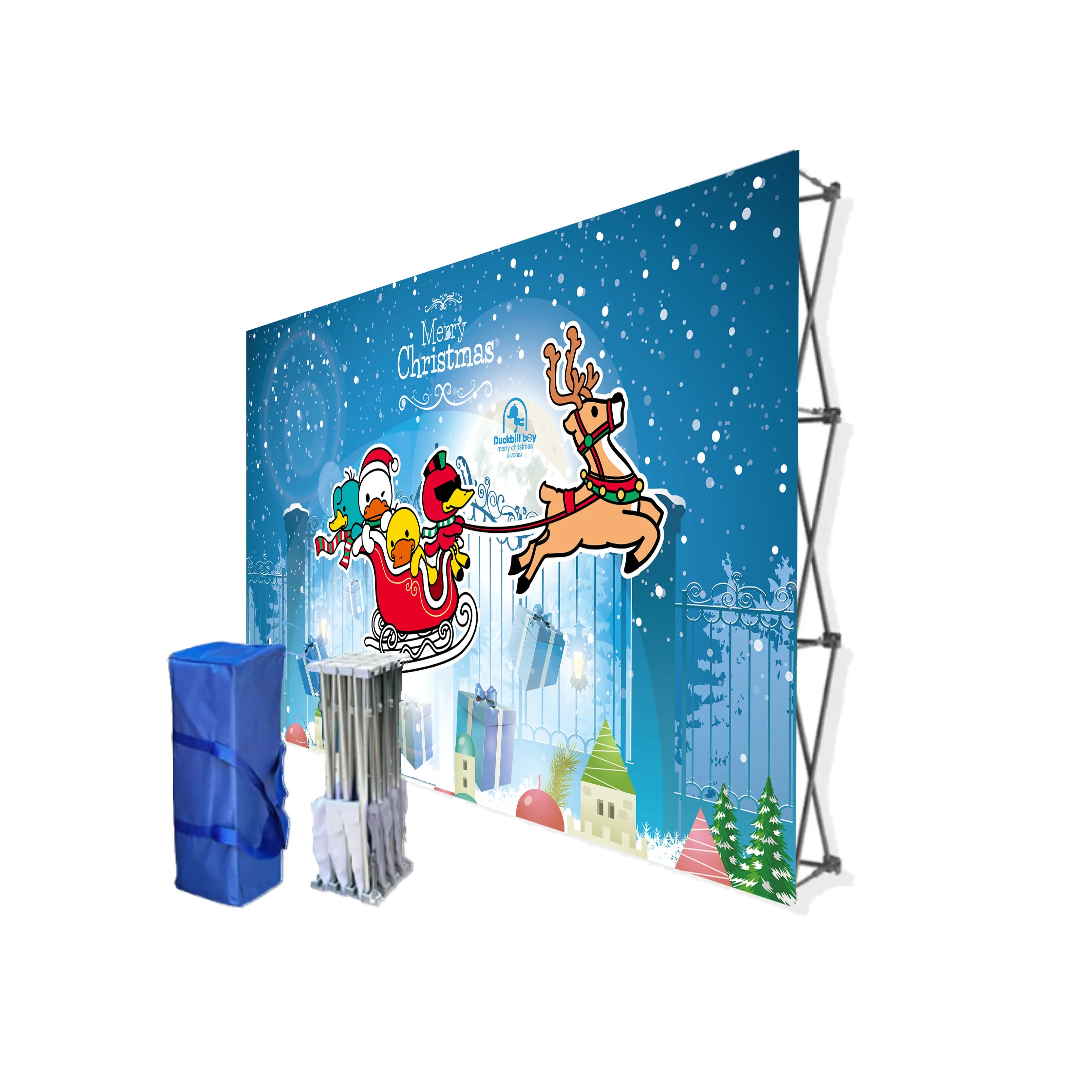 10Ft Quick Fabric Pop Up Straight Backwall Display with Custom Printed Graphics