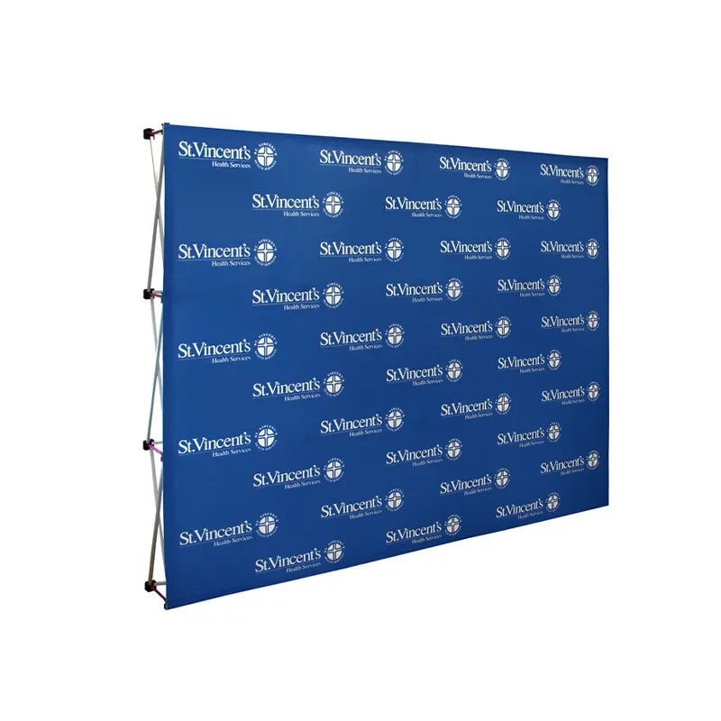 10Ft Quick Fabric Pop Up Straight Backwall Display with Custom Printed Graphics