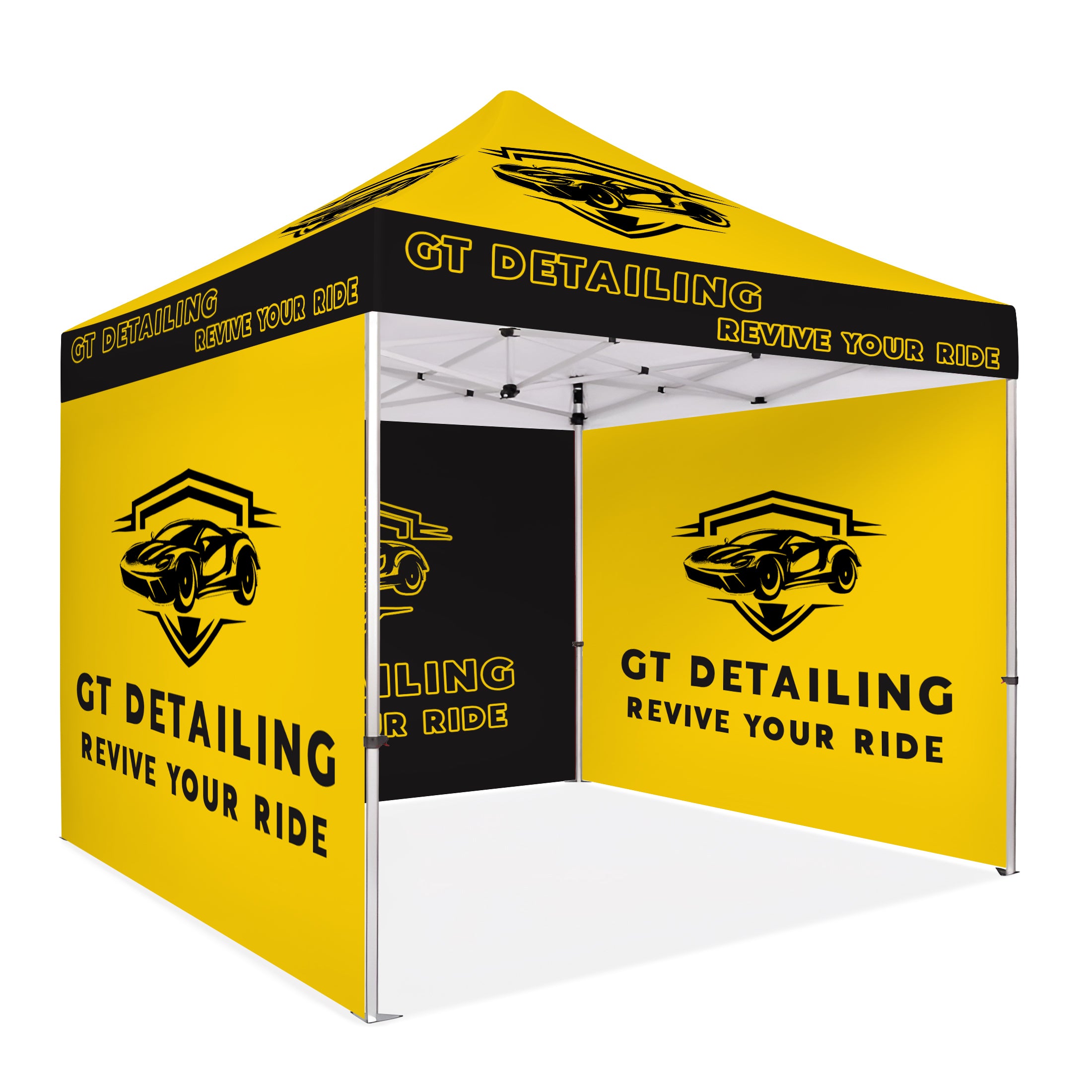 Custom Canopy Tent 10x10 with Back Wall & Full Sided Walls