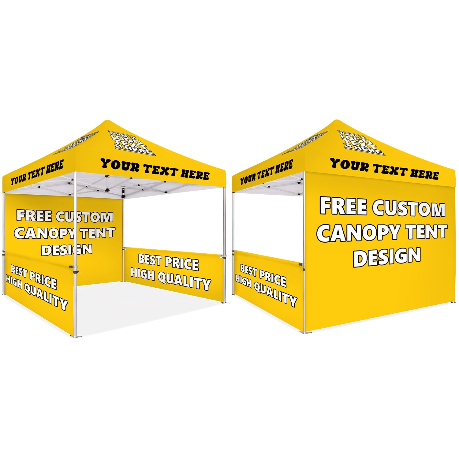 Custom Canopy Tent 10x10 with Back Wall & Half Sided Walls