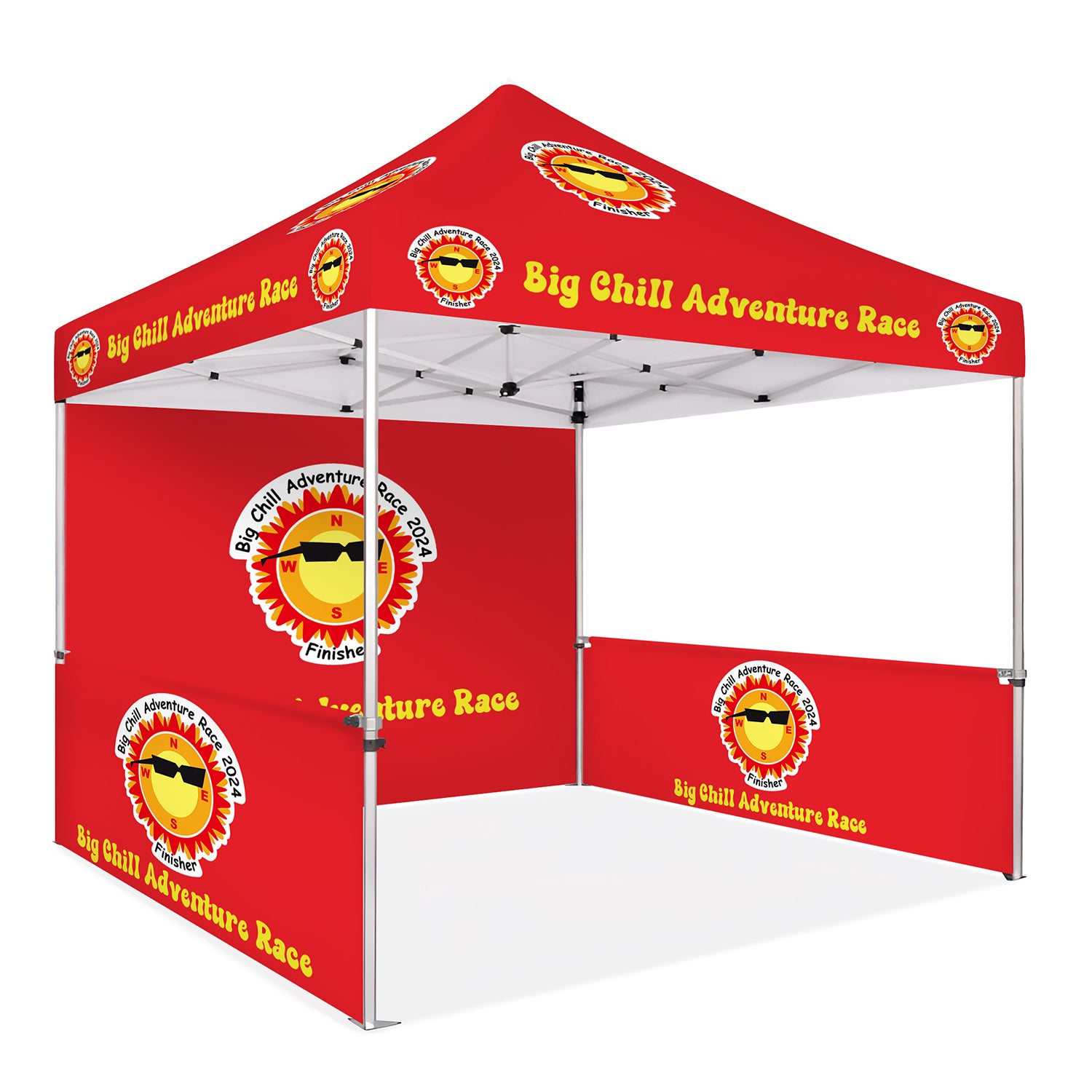 Custom Canopy Tent 10x10 with Back Wall & Half Sided Walls